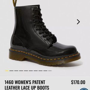 Doc Martens 1460 Women's Patent Leather Lace Up Boots - Size 7